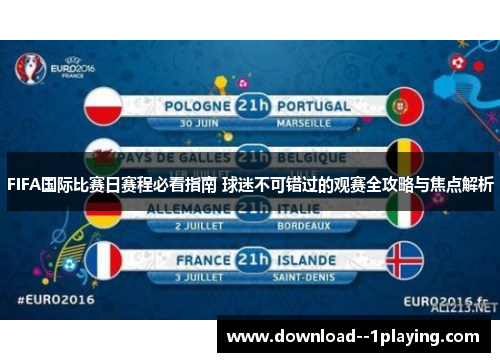 FIFA国际比赛日赛程必看指南 球迷不可错过的观赛全攻略与焦点解析